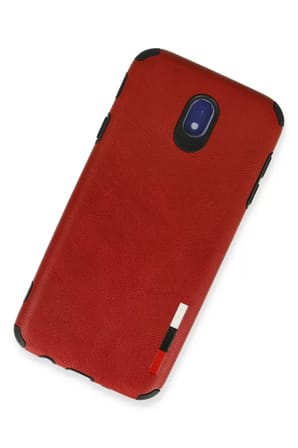 Newface Samsung Galaxy J7 Pro / J730 Kılıf Loop Deri Silikon - Kırmızı