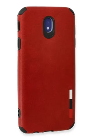 Newface Samsung Galaxy J7 Pro / J730 Kılıf Loop Deri Silikon - Kırmızı
