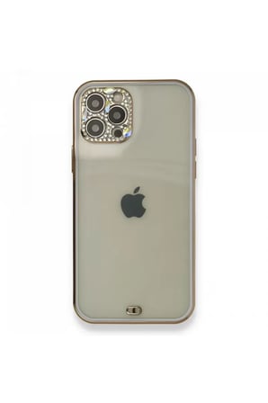Newface Apple iPhone 12 Pro Kılıf Liva Taşlı Silikon - Mor