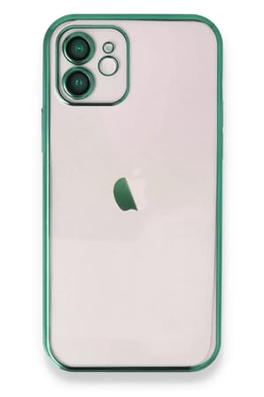 Newface Apple iPhone 12 Kılıf Razer Lensli Silikon - Yeşil