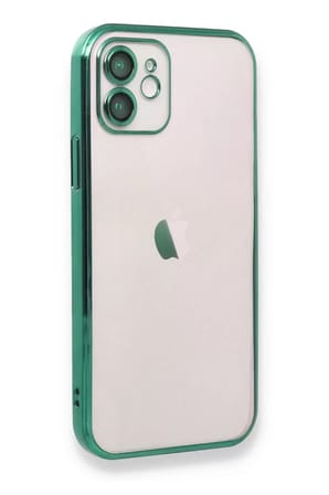 Newface Apple iPhone 12 Kılıf Razer Lensli Silikon - Yeşil