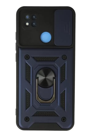 Newface Xiaomi Redmi 9C Kılıf Pars Lens Yüzüklü Silikon - Lacivert
