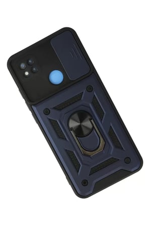 Newface Xiaomi Redmi 9C Kılıf Pars Lens Yüzüklü Silikon - Lacivert