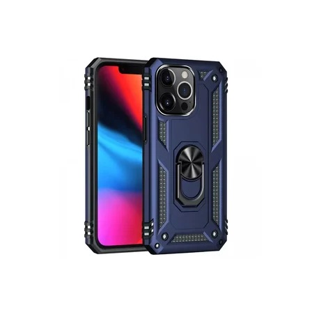 Newface Apple iPhone 13 Pro Kılıf Sofya Yüzüklü Silikon Kapak - Lacivert