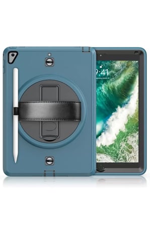 Newface Apple iPad 5 Air 9.7 Kılıf Strap-C Otterbox Tablet Kapak - Mavi