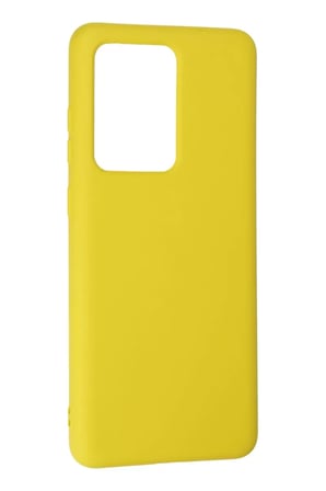 Newface Samsung Galaxy S20 Ultra Kılıf Nano içi Kadife Silikon - Sarı