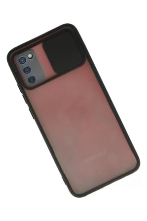 Newface Samsung Galaxy A03S Kılıf Palm Buzlu Kamera Sürgülü Silikon - Siyah