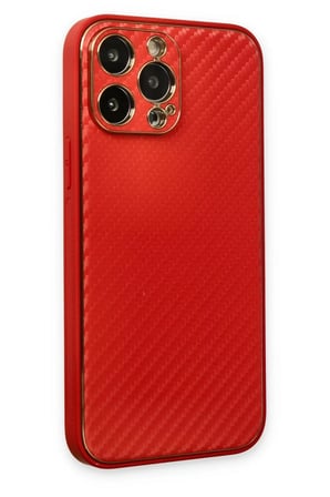 Newface Apple iPhone 13 Pro Kılıf Coco Karbon Silikon - Kırmızı