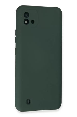 Newface Realme C11 2021 Kılıf Nano içi Kadife Silikon - Koyu Yeşil