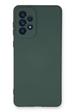 Newface Samsung Galaxy A53 5G Kılıf Nano içi Kadife Silikon - Koyu Yeşil