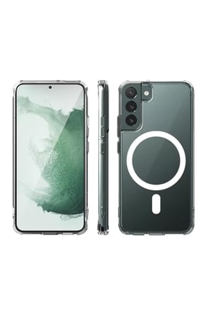 Newface Samsung Galaxy S22 Plus Kılıf Magneticsafe Şeffaf Silikon - Şeffaf