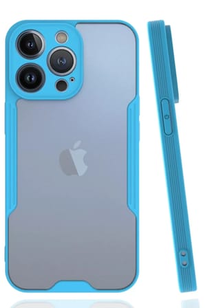 Newface Apple iPhone 14 Pro Max Kılıf Platin Silikon - Mavi