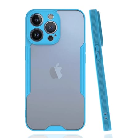Newface Apple iPhone 14 Pro Max Kılıf Platin Silikon - Mavi