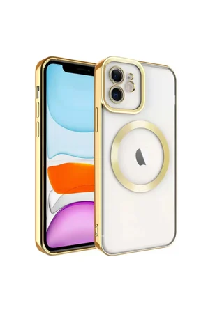 Newface Apple iPhone 11 Kılıf Kross Magneticsafe Kapak - Gold