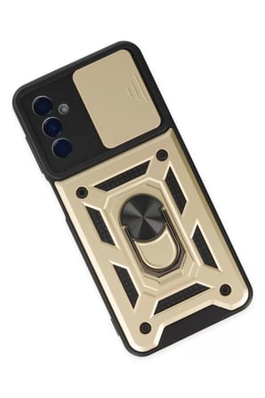 Newface Samsung Galaxy A04S Kılıf Pars Lens Yüzüklü Silikon - Gold