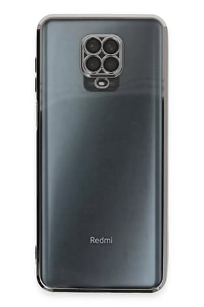 Newface Xiaomi Redmi Note 9 Pro Kılıf Razer Lensli Silikon - Gümüş