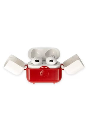 Newface Apple Airpods 3 (3.nesil) Basmalı Kılıf - Kırmızı-Beyaz