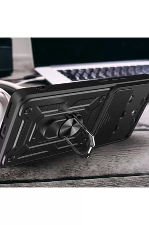 Newface Realme 11 Pro Kılıf Pars Lens Yüzüklü Silikon - Kırmızı