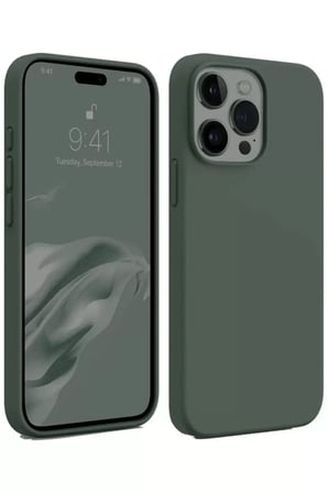 Newface Apple iPhone 15 Pro Max Kılıf First Silikon - Koyu Yeşil