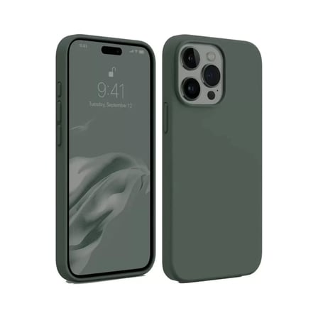 Newface Apple iPhone 15 Pro Max Kılıf First Silikon - Koyu Yeşil