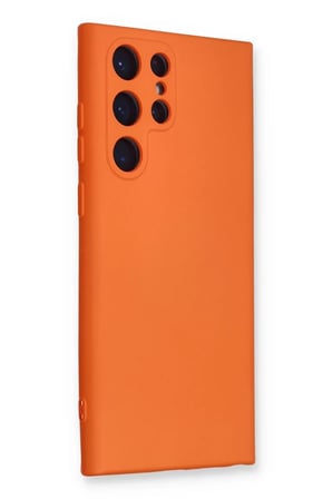 Newface Samsung Galaxy S24 Ultra Kılıf Nano içi Kadife Silikon - Turuncu