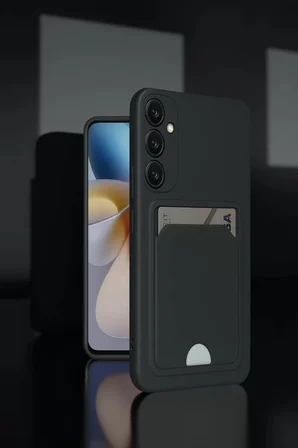 Newface Samsung Galaxy A55 5G Kılıf Kelvin Kartvizitli Silikon - Koyu Yeşil