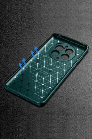 Newface Realme 12 Pro Plus Kılıf Auto Focus Karbon Kapak - Koyu Yeşil