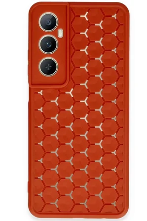 Newface Realme C65 Kılıf Petek Silikon Kapak - Kırmızı