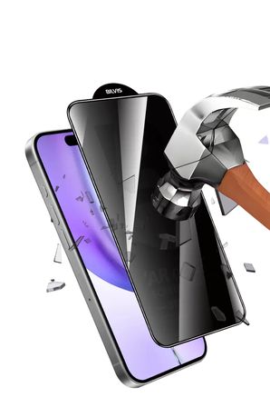 Newface Apple iPhone 16 5D Privacy Diamond Hayalet Cam Ekran Koruyucu