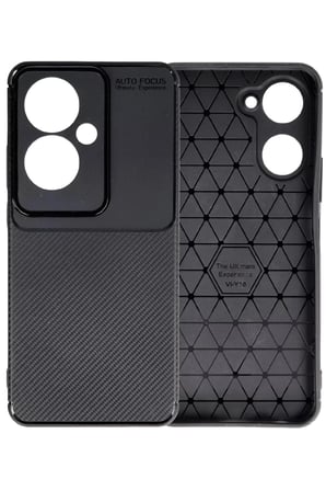 Newface Oppo Reno 11F Kılıf Auto Focus Karbon Kapak - Siyah