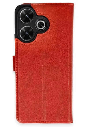 Newface Xiaomi Redmi 13 4G Kılıf Trend S Plus Kapaklı Kılıf - Kırmızı