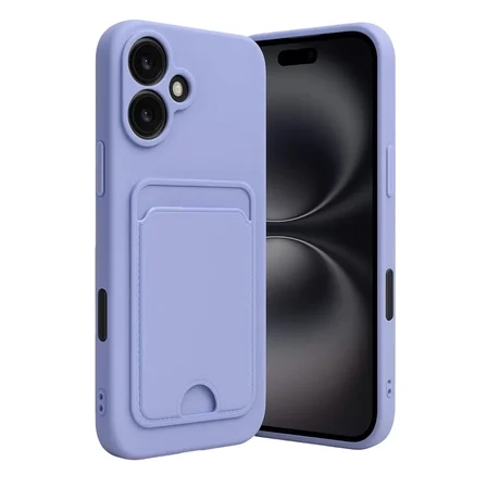 Newface Apple iPhone 16 Kılıf Kelvin Kartvizitli Silikon - Lila