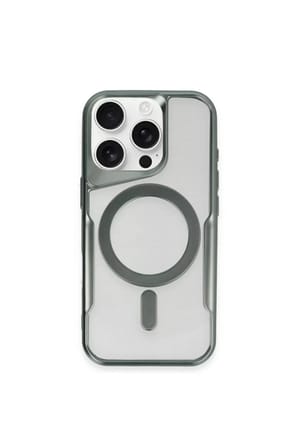 Newface Apple iPhone 15 Pro Kılıf Boyi Magsafe Silikon Kapak - Yeşil