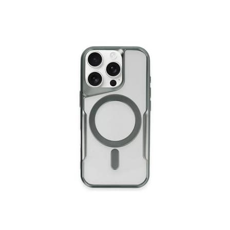 Newface Apple iPhone 15 Pro Kılıf Boyi Magsafe Silikon Kapak - Yeşil