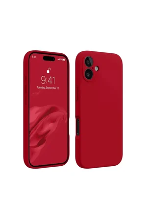 Newface Apple iPhone 16 Kılıf First Silikon - Kırmızı