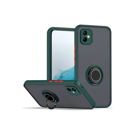 Newface Samsung Galaxy A06 Kılıf Montreal Yüzüklü Silikon Kapak - Yeşil
