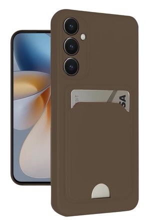 Newface Samsung Galaxy S24 FE Kılıf Kelvin Kartvizitli Silikon - Kahverengi