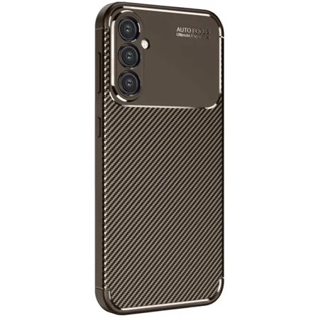 Newface Samsung Galaxy A16 5G Kılıf Auto Focus Karbon Kapak - Kahverengi