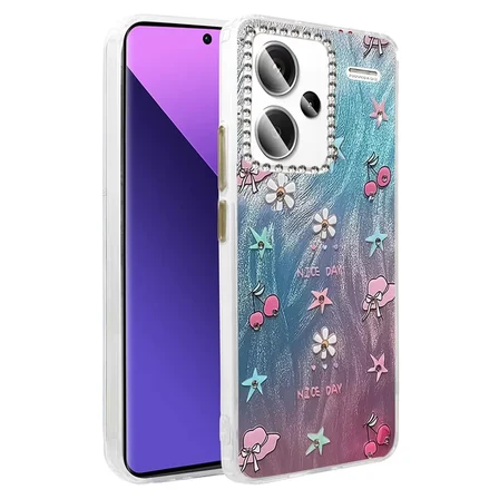 Newface Xiaomi Redmi Note 13 Pro Plus Kılıf Blade Aynalı Desenli Kapak - Desen 4