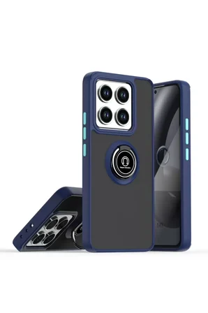 Newface Xiaomi Mi 15 Pro Kılıf Montreal Yüzüklü Silikon Kapak - Lacivert