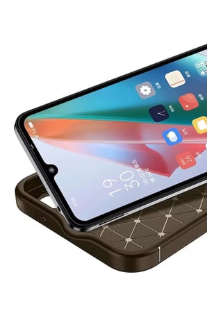 Newface İnfinix Hot 50 4G Kılıf Auto Focus Karbon Kapak - Kahverengi