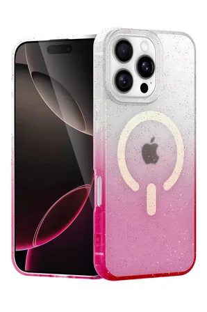 Newface Apple iPhone 16 Pro Max Pummel Shiny Magsafe Kapak - Pembe