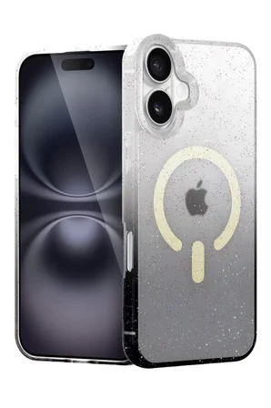 Newface Apple iPhone 16 Plus Pummel Shiny Magsafe Kapak - Siyah