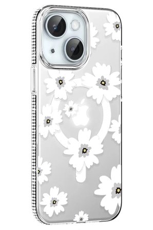 Joko Apple iPhone 14 Floral Magsafe Kapak - Beyaz