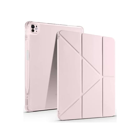 Newface Apple iPad Air 13 (2024) Kılıf Kalemlikli Mars Tablet Kılıfı - Rose Gold