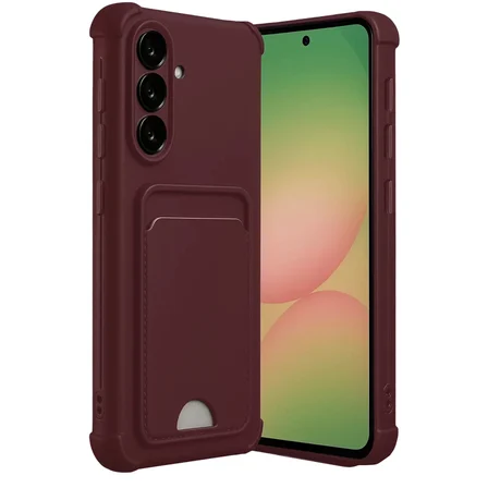Newface Samsung Galaxy A36 Kılıf Kelvin Kartvizitli Silikon - Bordo
