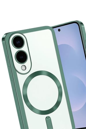 Newface Samsung Galaxy S25 Edge Kross Magneticsafe Kapak - Koyu Yeşil