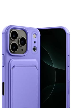 Newface Apple iPhone 17 Pro Max Kelvin Kartvizitli Silikon - Lila
