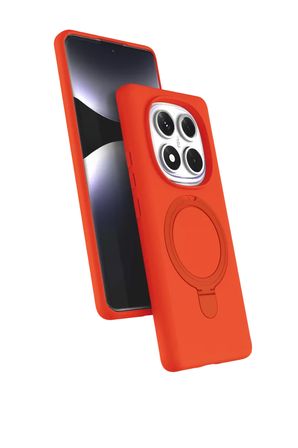 Newface Xiaomi Redmi Note 14 Pro 5G Regal Magsafe Standlı Kapak - Turuncu
