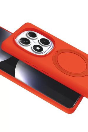 Newface Xiaomi Redmi Note 14 Pro 5G Regal Magsafe Standlı Kapak - Turuncu